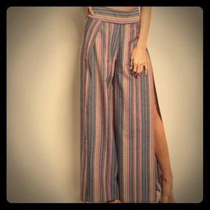 NWT Slit Striped Pants (Top Not Included)